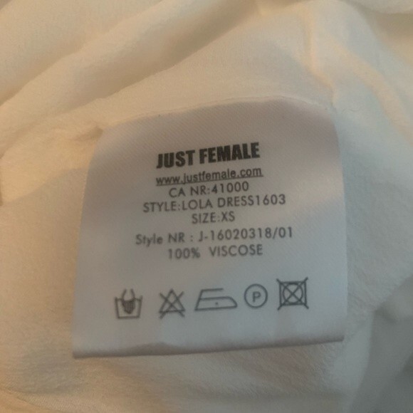 Just Female | Lola Drop Waist Mini Dress White XS - Picture 13 of 13